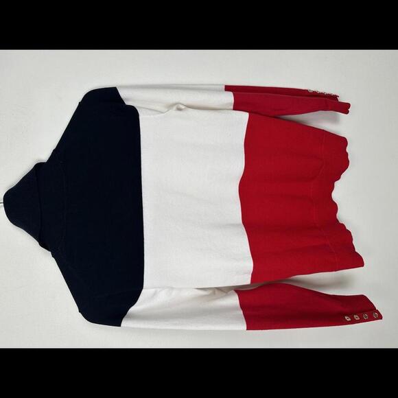 Vintage 90s Tommy Hilfiger Turtleneck Colorblock Crest Sweater SIZE S - Picture 2 of 6